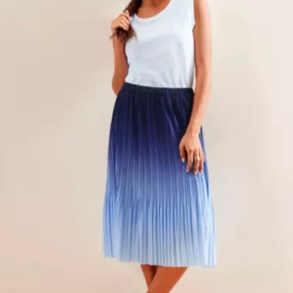 BANANA REPUBLIC FACTORY BLUE OMBRE DIP DYE SKIRT Small Tall NWT